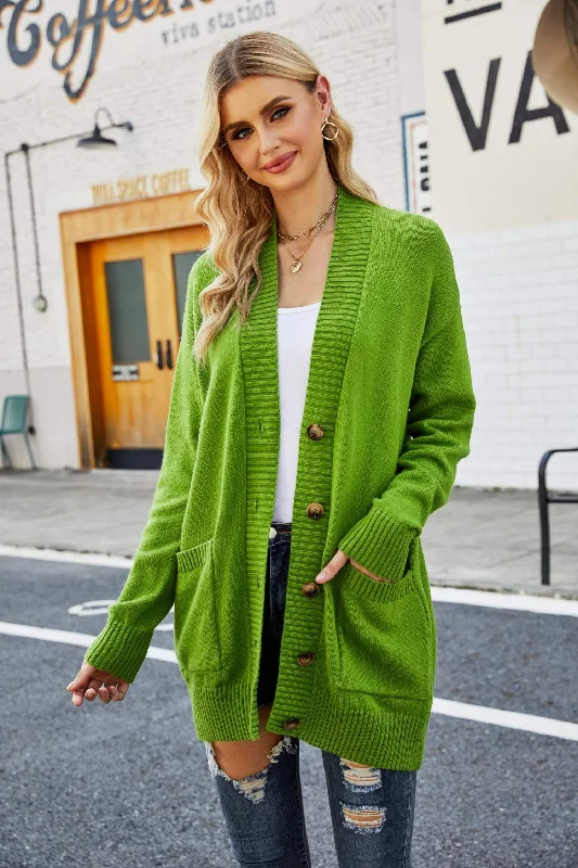 Ribbed Trim Dropped Shoulder Pocketed Cardigan purpose