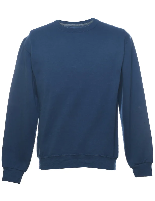 Navy Plain Sweatshirt - S Relaxed Women's Beachy