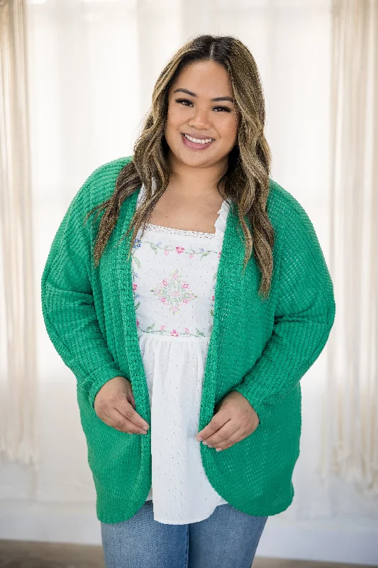 Delightfully Layered Cardigan - Kelly Green performance