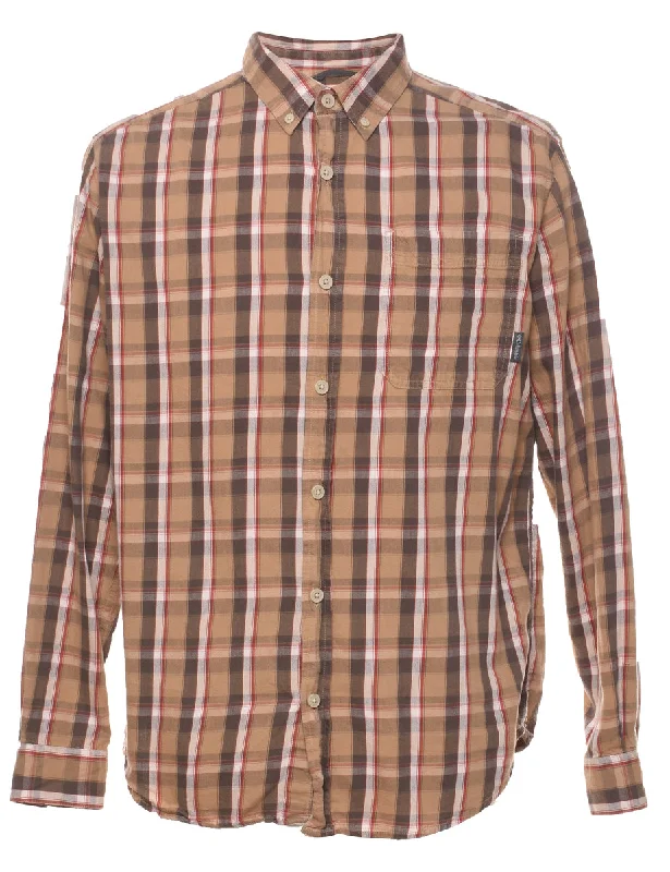 Columbia Checked Light Brown & Red Shirt - M Refined Women's Velvet
