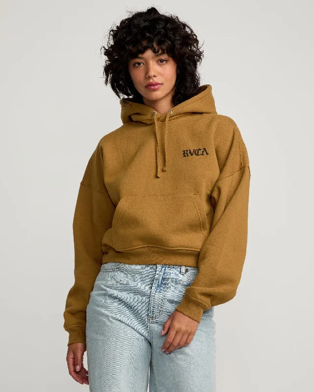 English Crop Hoodie - Vintage Brown Confident Women's High - fashion