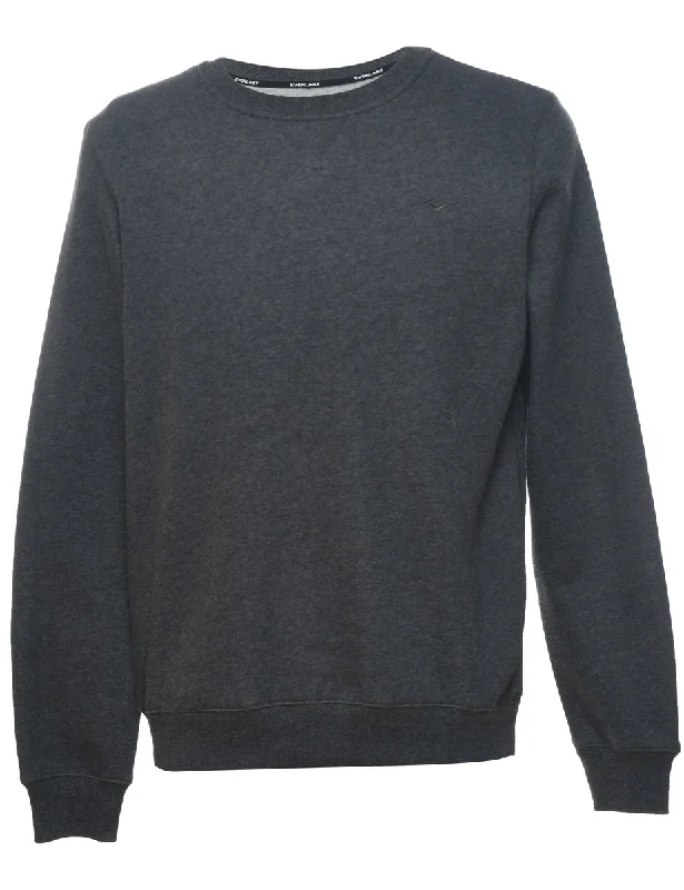 Dark Grey Plain Sweatshirt - M Streetwear Style for 