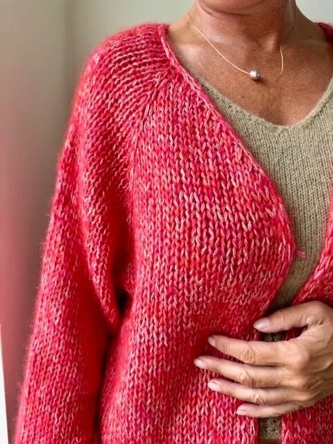 Chunky Easy Peasy cardigan by Önling, No 4 + silk mohair knitting kit (4 colors) Dynamic Women's High - energy