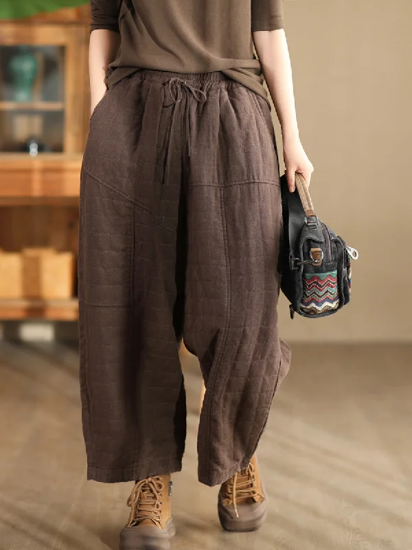 Babakud Women Winter Retro Thickened Ramie Cotton Harem Pants Classic Women's Pin - striped Babakud Women Winter Retro Thickened Ramie Cotton Harem Pants Classic Women's Pin - striped