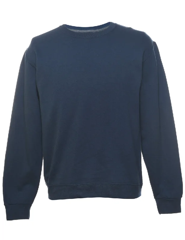 Navy Plain Sweatshirt - S Geometric