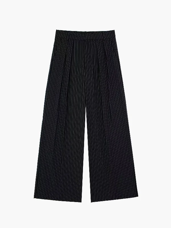BerryBetty - Challenge Accepted Pinstripe Wide Leg Pants Preppy Women's College