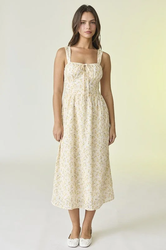 Allison Floral Eyelet Midi Dress