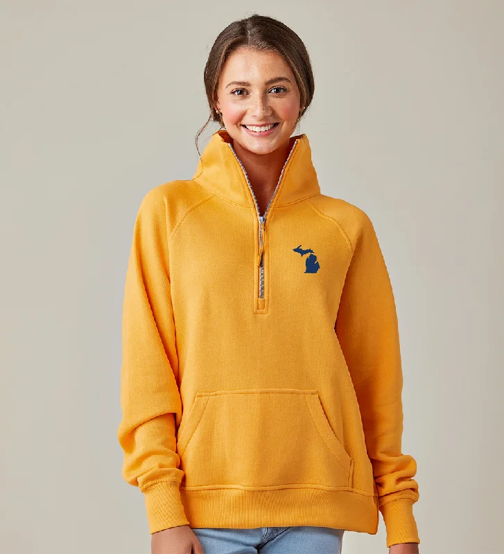 Women's Michigan Boxy Half Zip Fleece Bold Women's Statement
