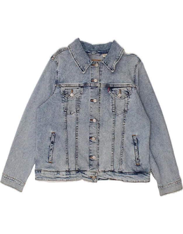LEVI'S Womens Denim Jacket UK 20 2XL Blue Cotton Sleek Women's 