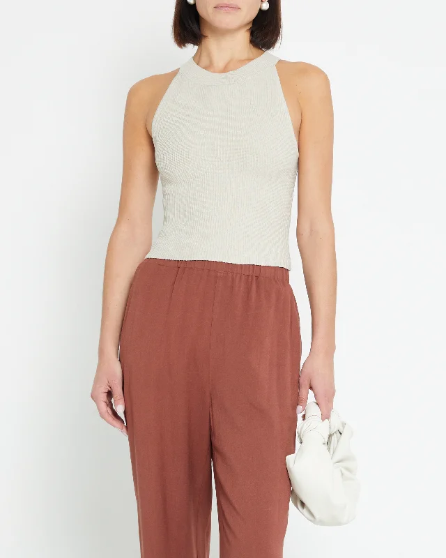 Sculpting Knit Halter Top Trendy Women's 