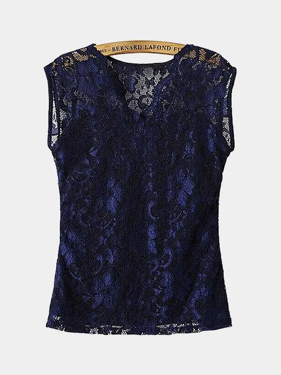 Custom V-Neck Lace Top Camis Scandinavian
