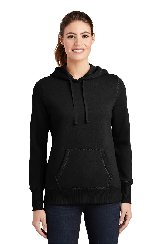 Sport-Tek Womens Shrink Resistant Fleece Hooded Sweatshirt Hoodie w/ Pouch Pocket - Black Cashmere Sport-Tek Womens Shrink Resistant Fleece Hooded Sweatshirt Hoodie w/ Pouch Pocket - Black Cashmere