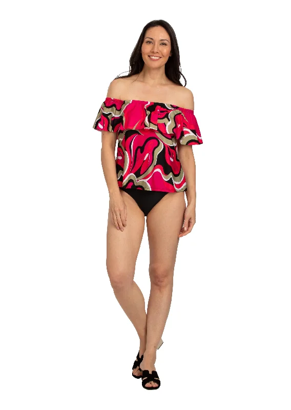 Signoli Off-Shoulder Flounce Loose Fit Bandini (Style 176) Modern Women's Tech