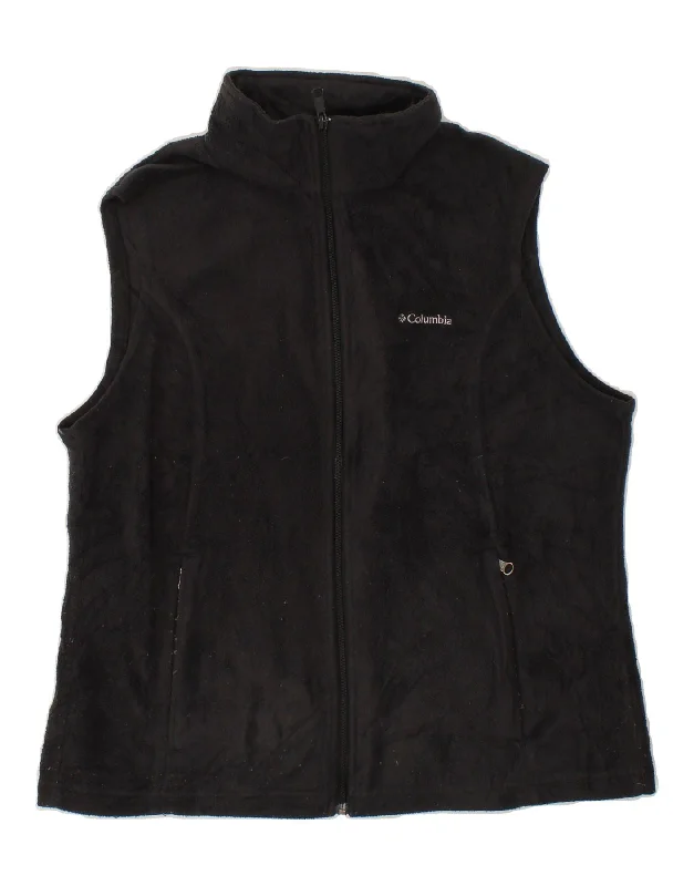 COLUMBIA Womens Fleece Gilet UK 18 XL Black Polyester Edgy Women's Punk