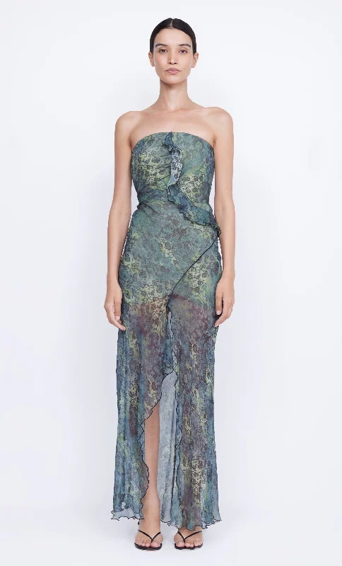 OPAL STRAPLESS MAXI DRESS - NOUVEAU BLEUE Vintage Women's 1970S 