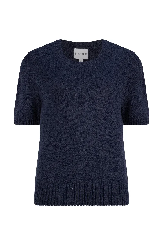 Navy Knit Tee Contemporary 