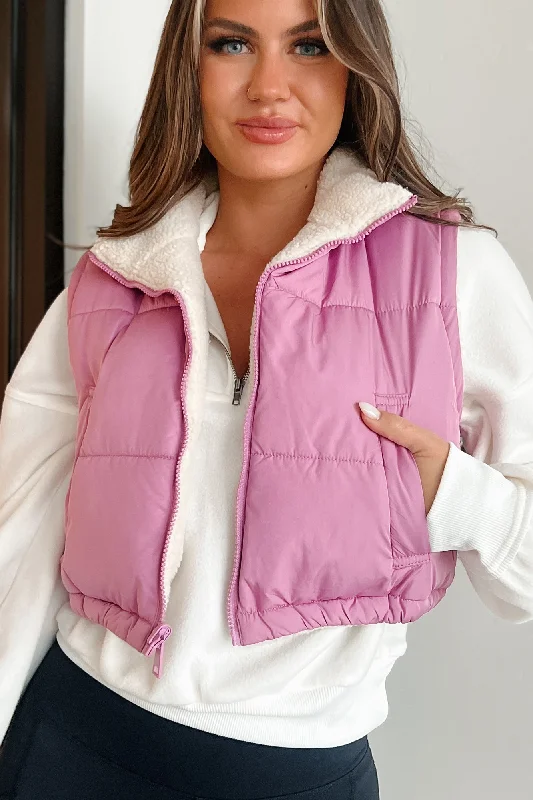 Lifelong Memories Reversible Puffer Vest (Vintage Plum)