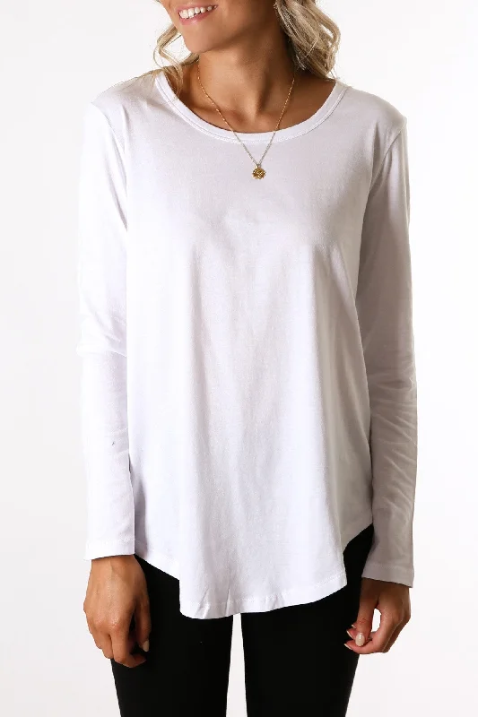 Megan Long Sleeve Top White Scandinavian