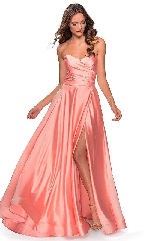 La Femme - Sweetheart Ruched Bodice A-Line Dress 28608SC