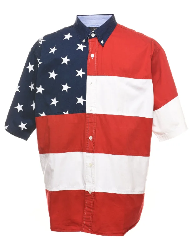 Classic Red & Blue U.S.A Design Shirt - XL Artistic Women's Avant - 