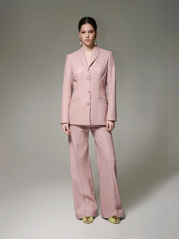 PINK LEATHER BLAZER Sporty Women's Tennis