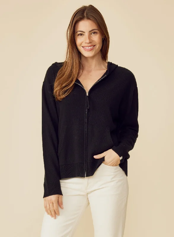 Colorado Cashmere Hoodie - Black Dapper Women's 1920S