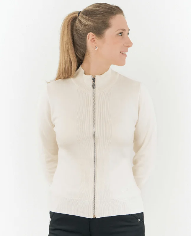 PURE GOLF Blair Full Zip Lined Cardigan 506 Champagne Cool Women's Skate