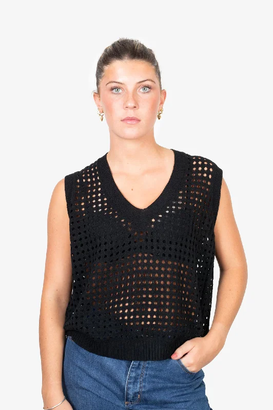 Charlie Vest - Black Minimalist Women's Casual
