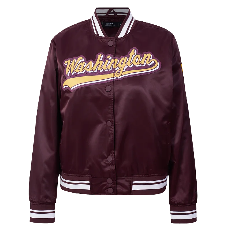 NFL WASHINGTON COMMANDERS SCRIPT TAIL WOMEN'S SATIN JACKET (WINE) Casual Women's Japanese NFL WASHINGTON COMMANDERS SCRIPT TAIL WOMEN'S SATIN JACKET (WINE) Casual Women's Japanese