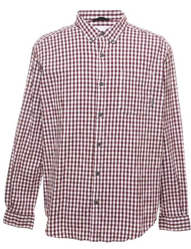 Columbia Checked Shirt - L Earthy Women's Hemp - based