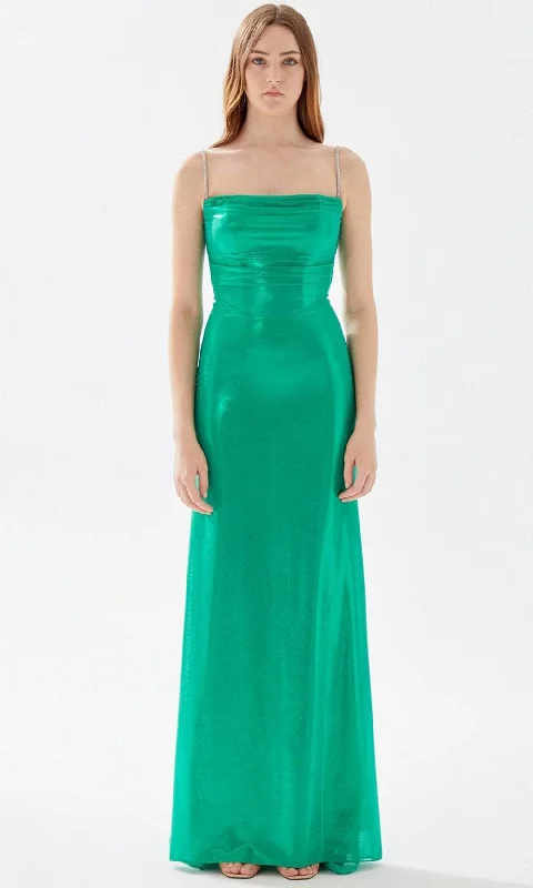 Tarik Ediz 52057 - Beaded Strap Sheath Prom Gown Sophisticated Women's Tailored