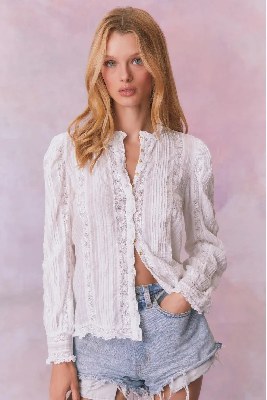 Jacque Cotton Blouse Top Trendy Women's Oversized