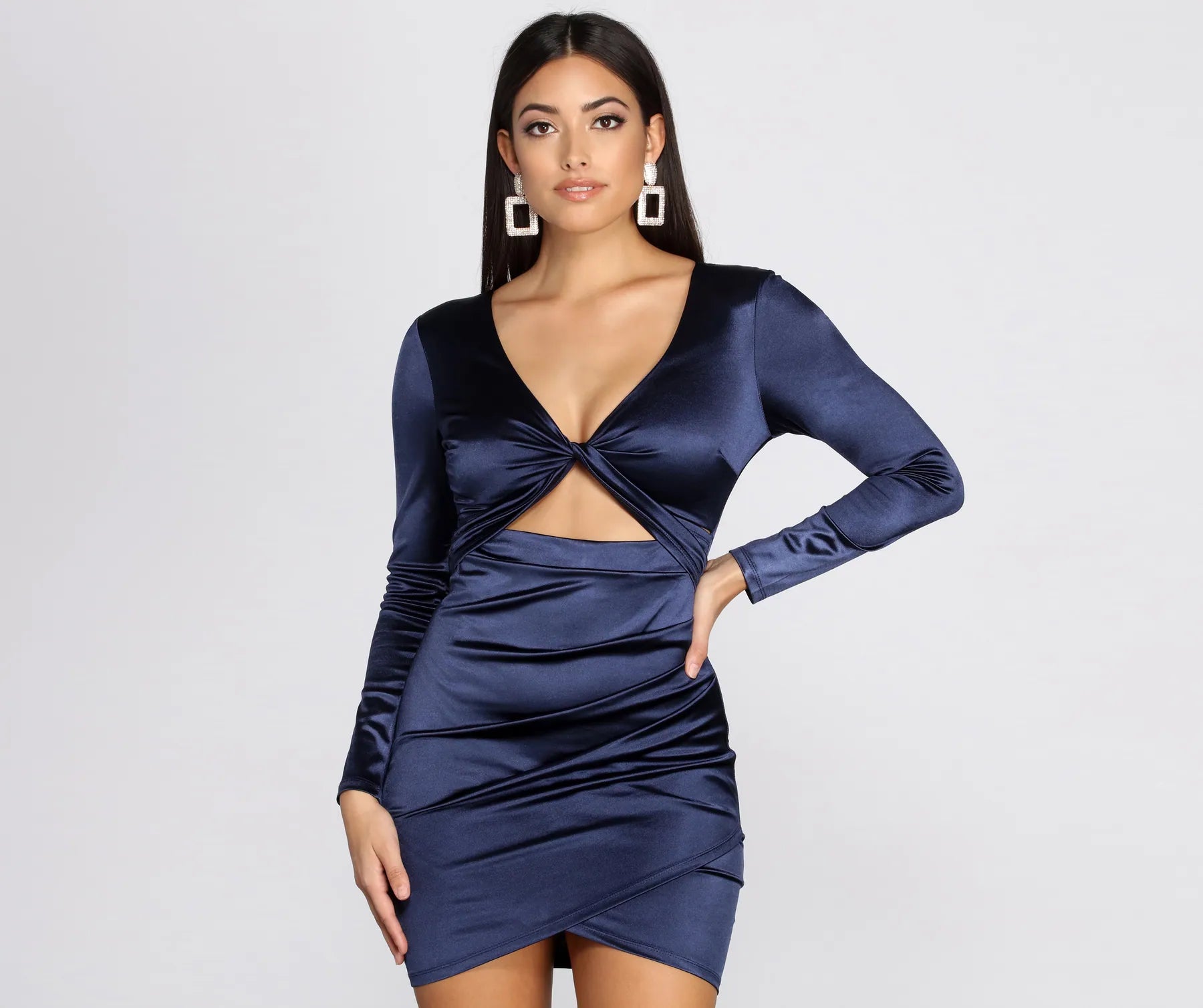 Twist of Fate Satin Mini Dress Youthful Women's Anime - inspired