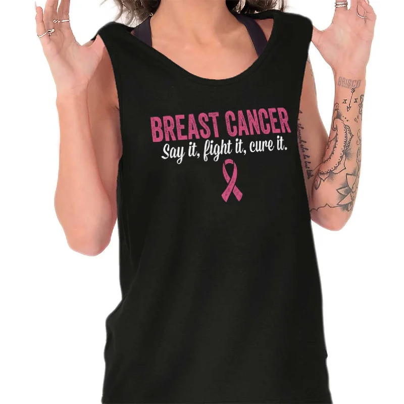 Fight Cure Breast Cancer Tank Top Cozy Women's Sherpa - lined