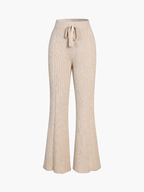 BerryBetty - New Story Flared Knit Pants Casual Women's Japanese 
