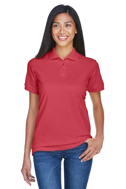 UltraClub Womens Classic Short Sleeve Polo Shirt - Cardinal Red - Closeout Luxurious Women's High - end UltraClub Womens Classic Short Sleeve Polo Shirt - Cardinal Red - Closeout Luxurious Women's High - end