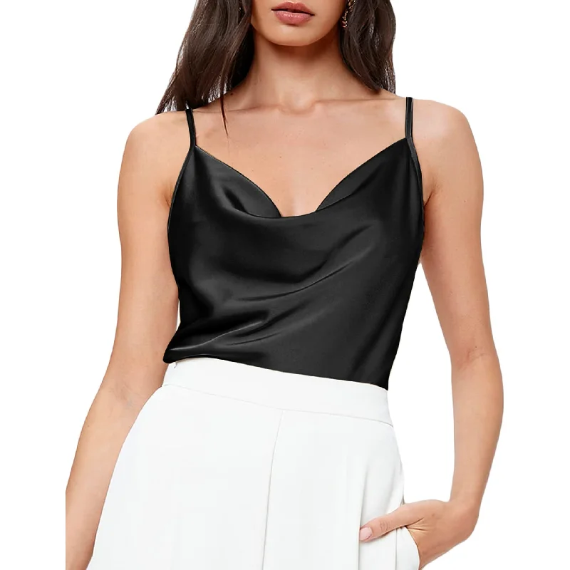 Draped Collar Sling Satin Camisole Wholesale Womens Tops Country
