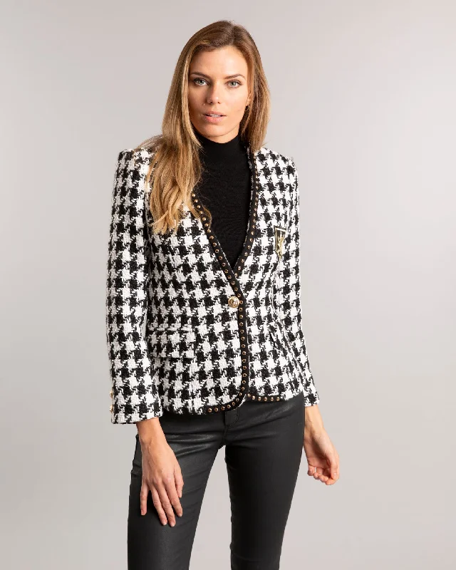 Cheltenham Houndstooth  Blazer Trendy Women's Oversized