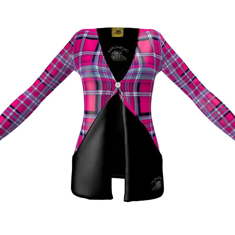 TRP Twisted Patterns 06: Digital Plaid 01-04A Ladies Designer Drop Pocket Cardigan Cozy Women's Winter TRP Twisted Patterns 06: Digital Plaid 01-04A Ladies Designer Drop Pocket Cardigan Cozy Women's Winter