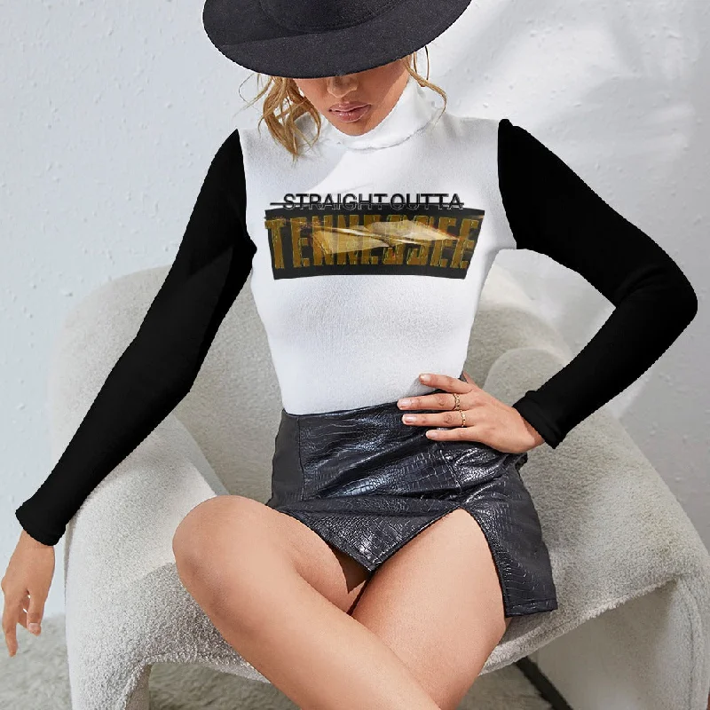 Straight Outta Tennessee 01 Ladies Designer Turtleneck Sweatshirt Artistic Women's Hand - painted Straight Outta Tennessee 01 Ladies Designer Turtleneck Sweatshirt Artistic Women's Hand - painted
