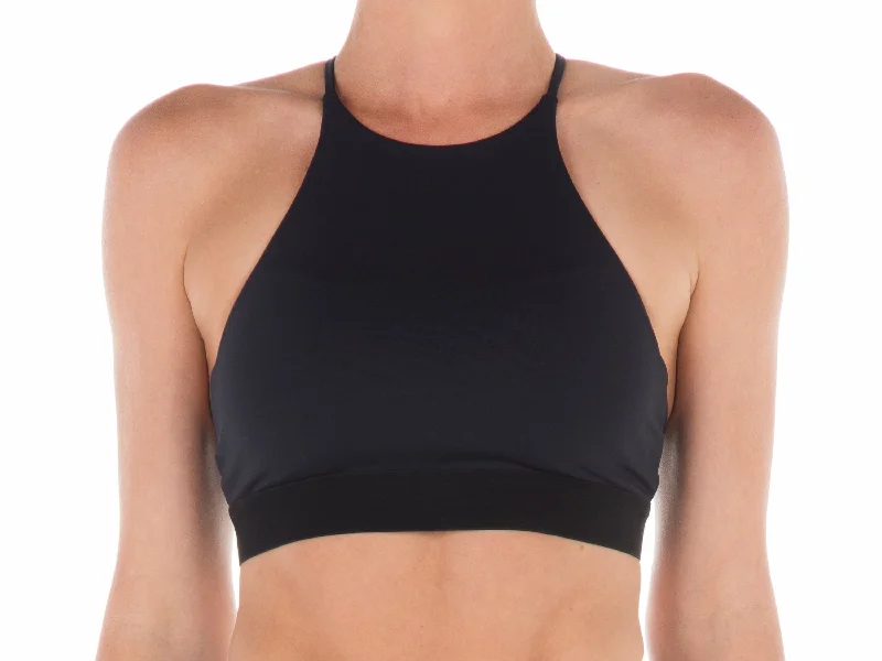 Black | Mahina High Neck Top Elegant Women's 
