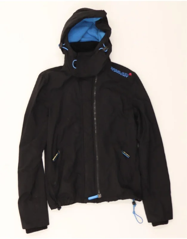 SUPERDRY Womens Windcheater Hooded Windbreaker Jacket UK 6 XS Black Stylish Women's Neon SUPERDRY Womens Windcheater Hooded Windbreaker Jacket UK 6 XS Black Stylish Women's Neon