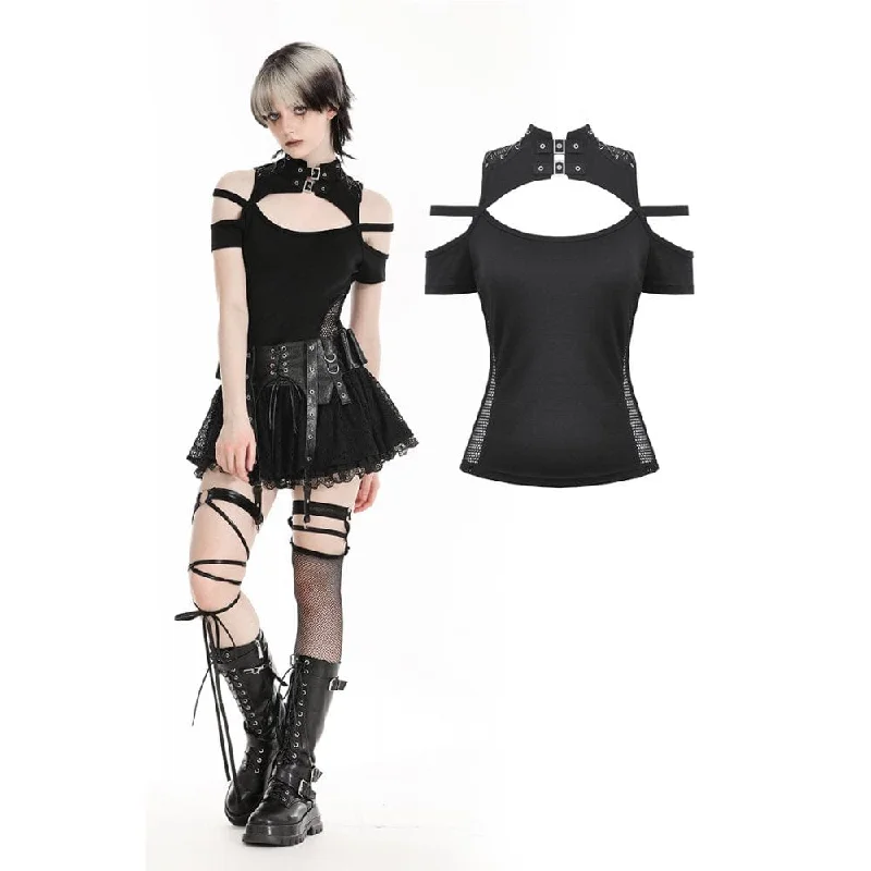Women's Punk Off-the-shoulder Cutout Crop Top Modern Women's 