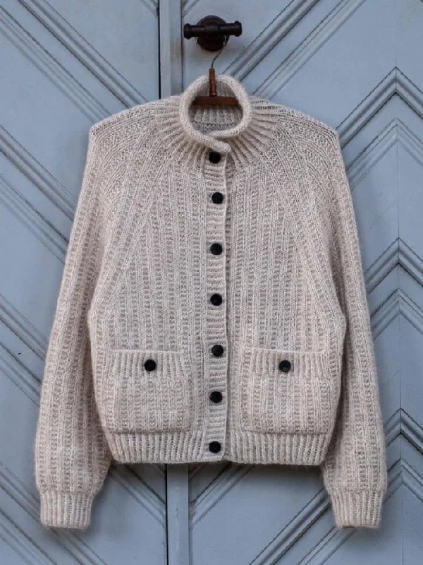 Ribbed Raglan cardigan by Anne Ventzel in Önling No 2 + Silk mohair yarn kit (ex pattern)