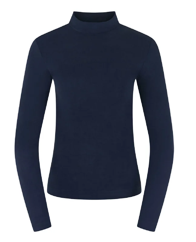 SIZE XL - PURE GOLF Olwen Mock neck Winter Top 502 Navy Classic Women's Tweed