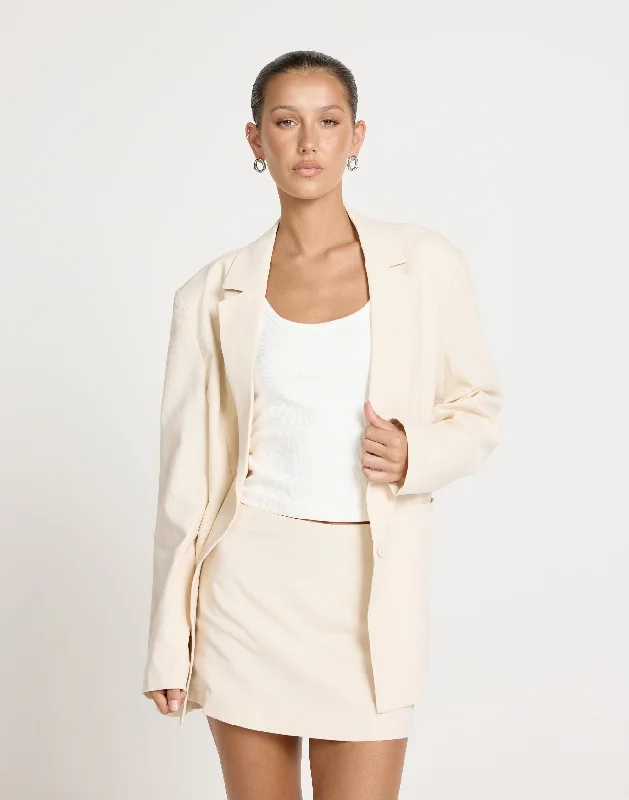 Bradshaw Blazer (Oat) Casual Women's Loose - fitting
