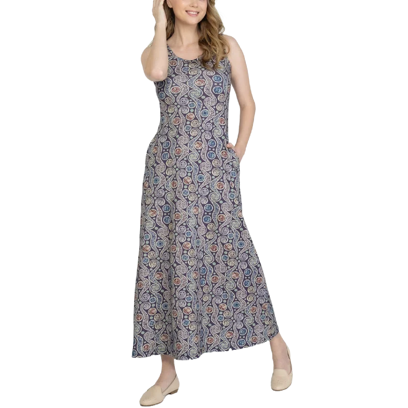 Celtic Paisley Maxi Dress Elegant Women's Formal 