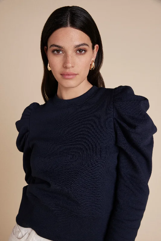 The Just Enough Puff Sweatshirt in Navy French