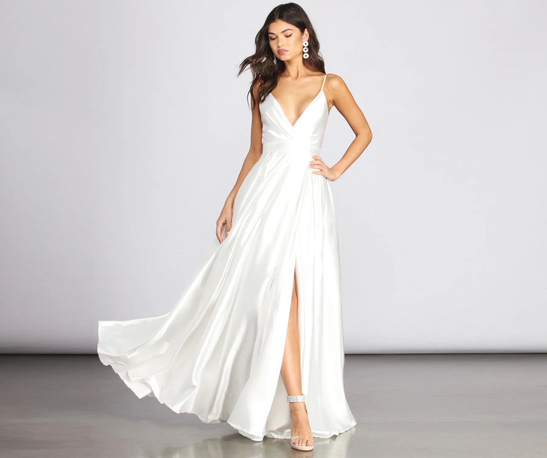 Vianney Formal Satin Dress Traditional Women's Wool