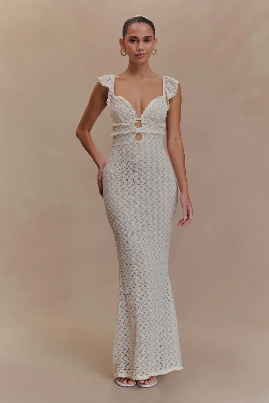 Ezra Lace Maxi Dress - Ivory Edgy Women's Punk